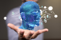 Generative KI,Robotic Kopf,Cyborg