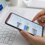 Melbourne, Australia - Feb 11, 2021: Browsing properties for sale in Canada